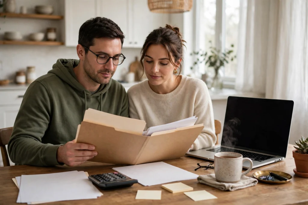 Photo of a couple planning their personal spending allowances during tax season