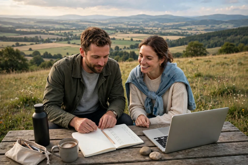 Photo of a couple planning how to handle side income taxes before they start