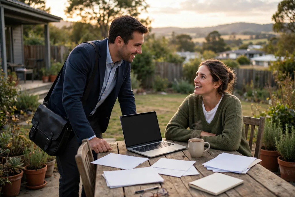 Photo of a couple reviewing their taxes together after a job change