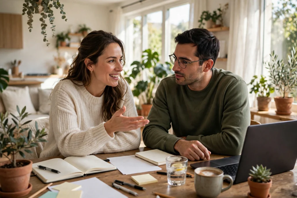 Photo of a couple learning about tax credits and deductions together at home